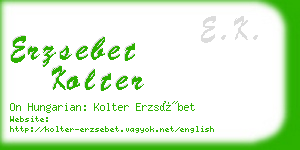 erzsebet kolter business card